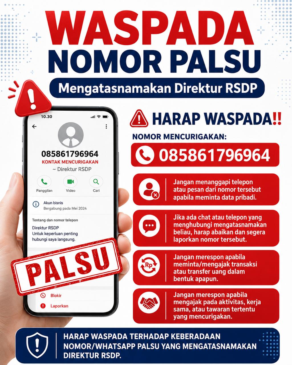 waspada-nomor-palsu-mengatasnamakan-direktur-rsdp